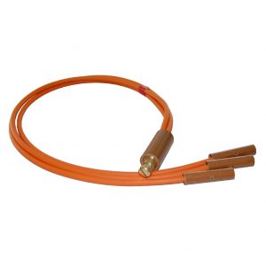 Pcture of 3 way splitter 16mm² cable, 1m long in orange cable for PWHT